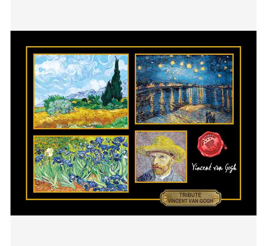Allernieuwste.nl® Canvas Schilderij VIP Tribute Vincent van Gogh - Memorabilia INGELIJST - 30 x 40 cm