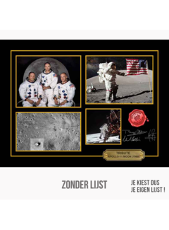 Allernieuwste.nl® Canvas Schilderij VIP Tribute APOLLO 11 Mens op de Maan - Memorabilia  - 30 x 40 cm