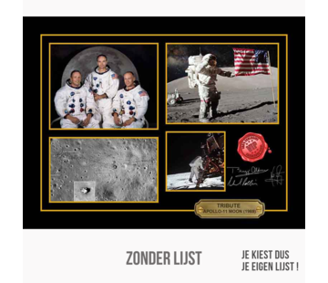 Allernieuwste.nl® Canvas Schilderij VIP Tribute APOLLO 11 Mens op de Maan - Memorabilia  - 30 x 40 cm