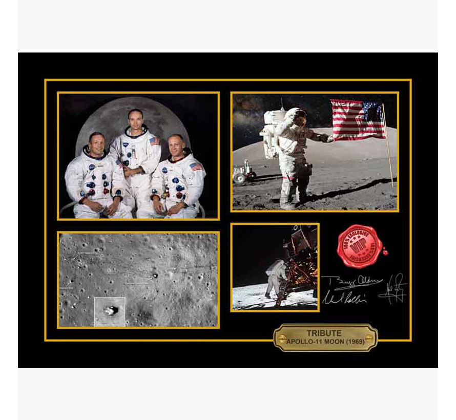 Allernieuwste.nl® Canvas Schilderij VIP Tribute APOLLO 11 Mens op de Maan - Memorabilia CANVAS - 30 x 40 cm