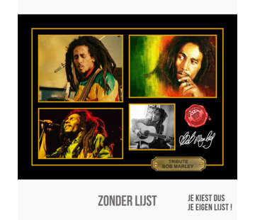 Allernieuwste.nl® Canvas Schilderij VIP Tribute Bob Marley, The King of Reggae - Memorabilia - 30 x 40 cm