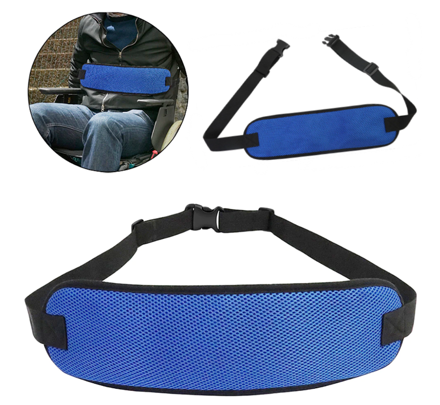 Allernieuwste Brede Luxe Rolstoelgordel - Veiligheidsriem voor Rolstoelen - Veilige Heupband voor Rolstoel Scooter Scootmobiel - Blauw - 130 x 12 cm