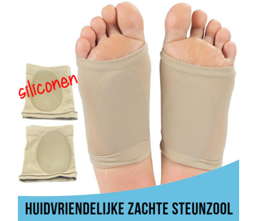 Allernieuwste.nl® Allernieuwste 1 Paar Orthopedische Siliconen Inlegzolen Brace CREME  - Schokabsorberende Bandage - Platvoeten Kussen - Anti-Slip Insert - Voet Pijnbestrijding - Creme
