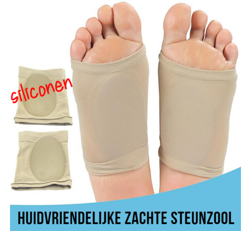 Allernieuwste.nl® Allernieuwste 1 Paar Orthopedische Siliconen Inlegzolen Brace CREME  - Schokabsorberende Bandage - Platvoeten Kussen - Anti-Slip Insert - Voet Pijnbestrijding - Creme