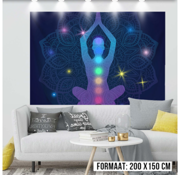 Allernieuwste.nl® Urban Loft Wandkleed Groot Wandtapijt Wanddecoratie Minimalisme Muurkleed Tapestry - Boeddha Yoga Meditatie 2 - Kleur - 200 x 150 cm