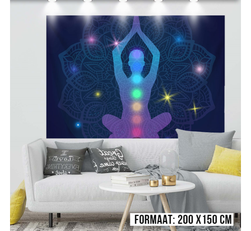 Allernieuwste.nl® Urban Loft Wandkleed Groot Wandtapijt Wanddecoratie Minimalisme Muurkleed Tapestry - Boeddha Yoga Meditatie 2 - Kleur - 200 x 150 cm