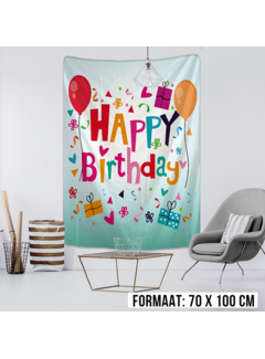 Allernieuwste.nl® Wandkleed Happy Birthday 2 - 100 x 70 cm