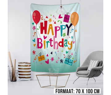 Allernieuwste.nl® Wandkleed Happy Birthday 2 - 100 x 70 cm