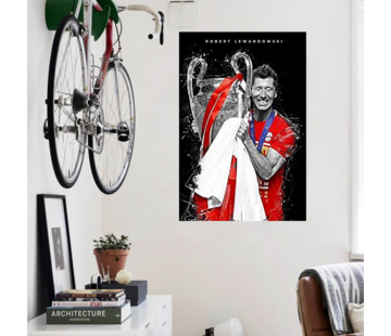 Allernieuwste.nl® Canvas Robert Lewandowski Topscorer - Prof Voetballer - Kleur - 50x70 cm