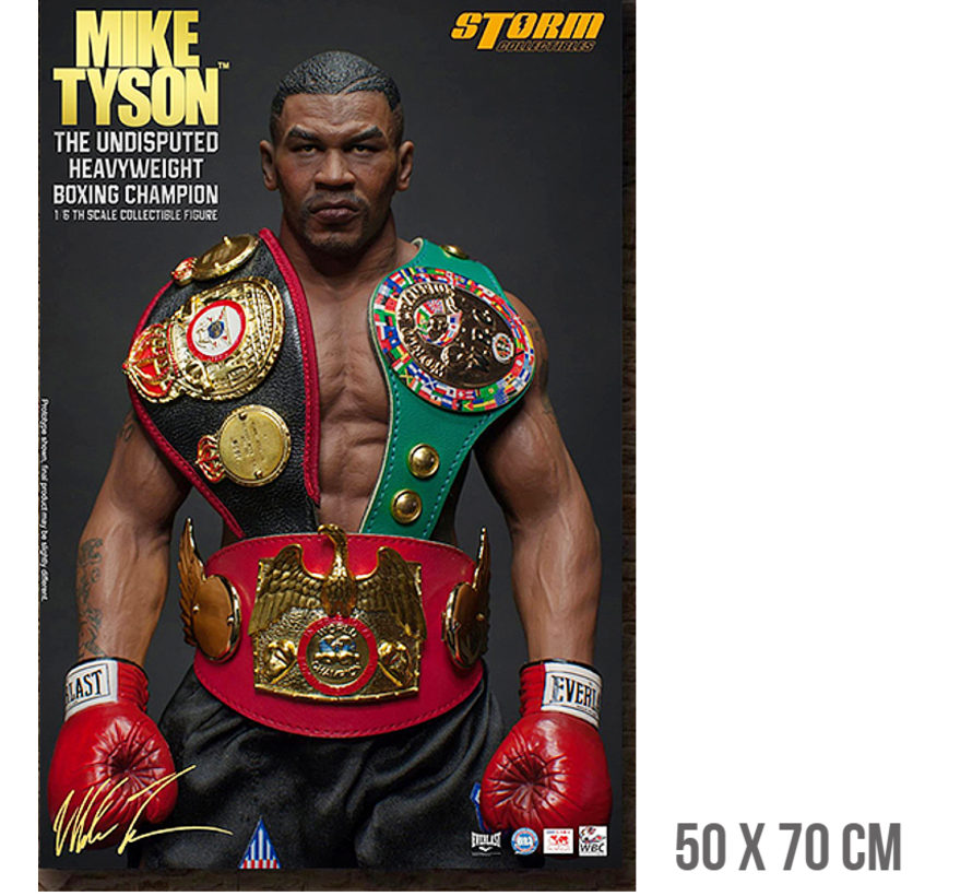 Allernieuwste.nl® Canvas Zwaargewicht Bokser Mike Tyson (Iron Mike) - Boksen Bokssport - Kleur - 50 x 70 cm