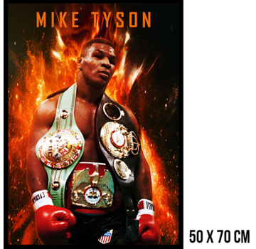 Allernieuwste.nl® Canvas Schilderij  Zwaargewicht Bokser Mike Tyson (Box Champion Iron Mike) - Boksen Bokssport - Kleur - 50 x 70 cm