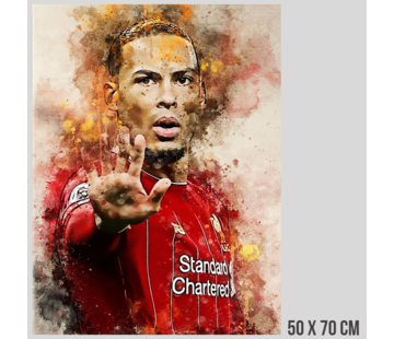 Allernieuwste.nl® Canvas Virgil van Dijk - Prof Voetballer - Voetbal Sport - kleur - 50 x 70 cm