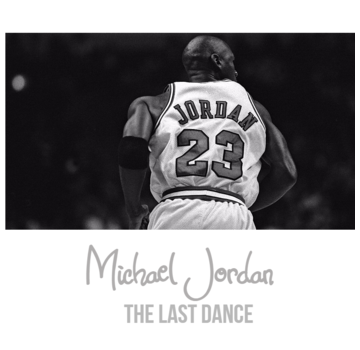 Allernieuwste.nl® Canvas Schilderij Michael Jordan The Last Dance - sport actiefoto - Poster - 50 x 90 cm - Zwart-Wit