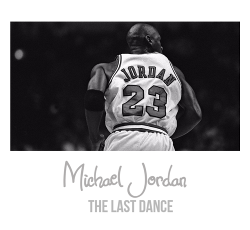 Allernieuwste.nl® Allernieuwste.nl® Canvas Schilderij Michael Jordan The Last Dance - sport actiefoto - Poster - 50 x 90 cm - Zwart-Wit