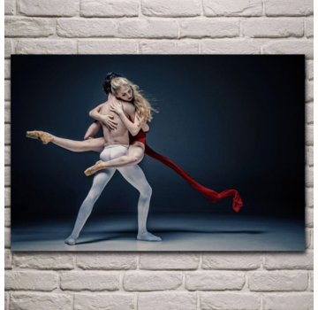 Allernieuwste.nl® Canvas Schilderij Danspaar - Dansers met Passie - Poster - Dancing - Mens - Kunst - 60 x 90 cm - Kleur