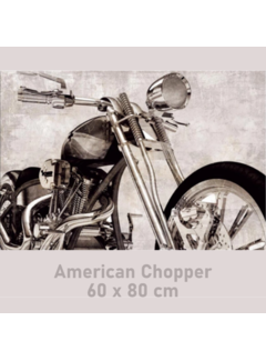 Allernieuwste.nl® Canvas Schilderij American Chopper - Motorsport - Motor - Poster - 60 x 80 cm - Zwart Wit