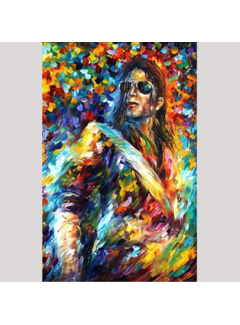 Allernieuwste.nl® Canvas Schilderij Michael Jackson Graffiti - Zanger Songwriter Danser Grafiti - Kleur - 50 x 70 cm