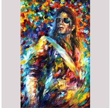 Allernieuwste.nl® Canvas Schilderij Michael Jackson Graffiti - Zanger Songwriter Danser Grafiti - Kleur - 50 x 70 cm