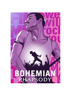 Allernieuwste.nl® Canvas Freddie Mercury QUEEN Bohemian Rhapsody - Rock Legend - 40x60cm