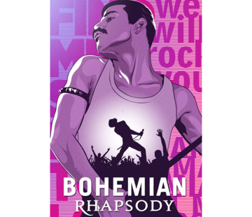 Allernieuwste.nl® Canvas Freddie Mercury QUEEN Bohemian Rhapsody - Rock Legend - 40x60cm