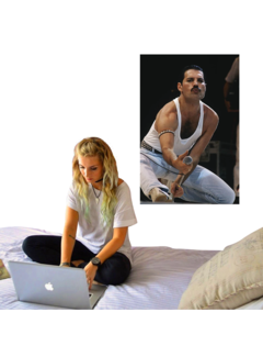 Allernieuwste.nl® Canvas Freddie Mercury QUEEN Concert - Rock Legend - Kleur - 40x60 cm