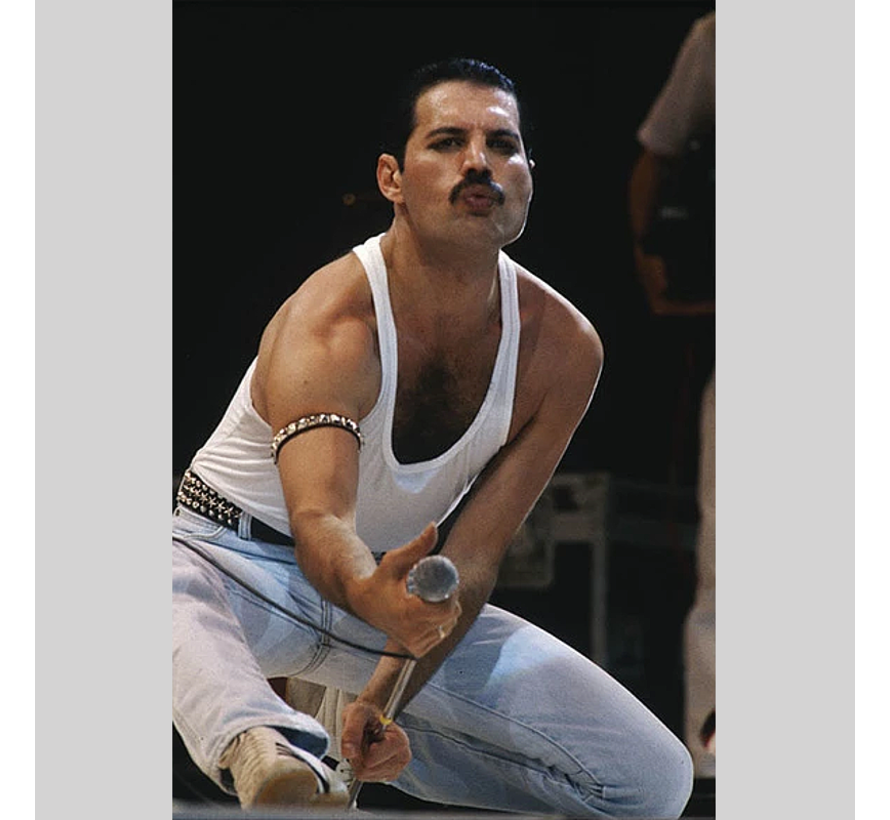 Allernieuwste.nl® Canvas Schilderij Freddie Mercury QUEEN Concert - Rock Legend - Kleur - 40x60 cm