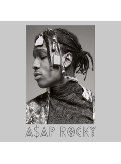 Allernieuwste.nl® Canvas Schilderij Hiphop Rapper A$AP Rocky 1 - Zwart Wit - ASAP Rocky Artiest -50 x 75 cm