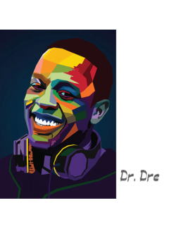 Allernieuwste.nl® Canvas Schilderij Dr. Dre Pop Art Hiphop Rapper Muziekproducer - N.W.A. G-funk -Poster - 50 x 75 cm - Kleur