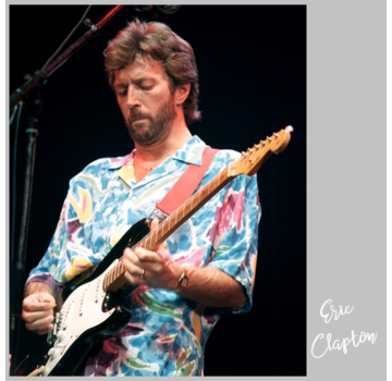Allernieuwste.nl® Canvas Schilderij Eric Clapton Tribute - blues rock en popmuziek - popster - Poster - 50 x 75 cm - Kleur
