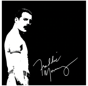 Allernieuwste.nl® Canvas Schilderij Remember Freddie Mercury QUEEN - rock popstar - Poster - 60 x 60 cm - Zwart Wit