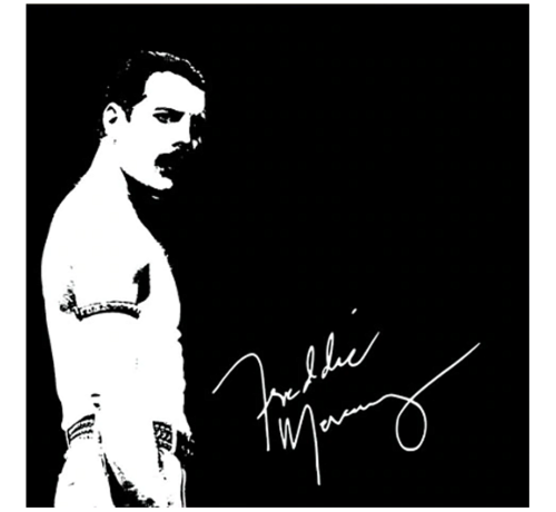 Allernieuwste.nl® Allernieuwste.nl® Canvas Schilderij Remember Freddie Mercury QUEEN - rock popstar - Poster - 60 x 60 cm - Zwart Wit