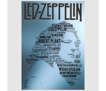 Allernieuwste.nl® Canvas Schilderij Led Zeppelin Robert Plant - Zanger, songwriter Rock Artiest - 50 x 70 cm - Kleur