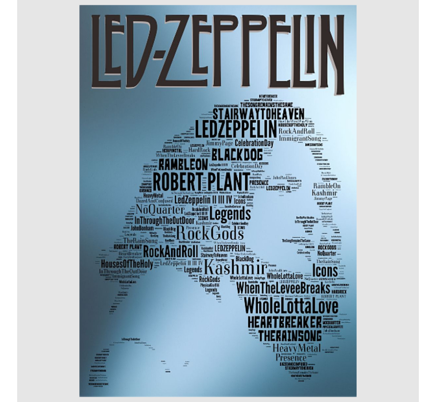 Allernieuwste.nl® Canvas Schilderij Led Zeppelin Robert Plant - Zanger, songwriter Rock Artiest - 50 x 70 cm - Kleur