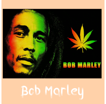 Allernieuwste.nl® Canvas Schilderij Bob Marley Retro - Moderne Kunst - Jamaica - Muziek - Reggae - Poster - Artiest - 50x70cm - Kleur
