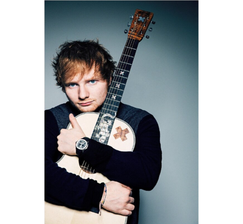 Allernieuwste.nl® Canvas Schilderij * Ed Sheeran Singer-Songwriter * - Modern Muziek - kleur - 50 x 70 cm