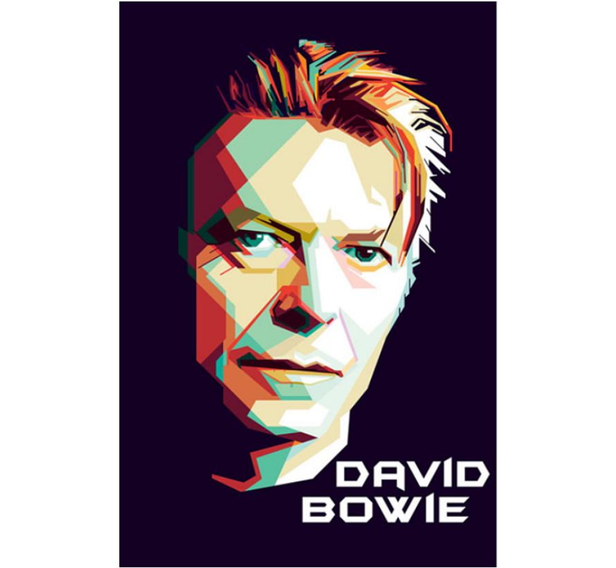 SET van 2 st. Canvas Schilderij * 2x Popster David Bowie * - PopKunst aan je Muur  - Kleur - 42 x 30 cm SET