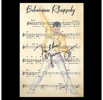 Allernieuwste.nl® Canvas Schilderij * Bohemian Rhapsody Queen * - Moderne Kunst aan je Muur - Kleur - 45 x 60 cm