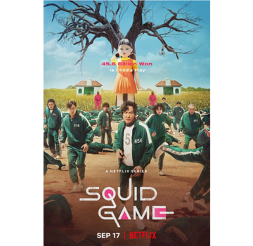 Allernieuwste.nl® Game 5 - TV serie - Inktvisspel - Zuid-Koreaanse Dramaserie - kleur - 50 x 70 cm