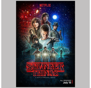 Allernieuwste.nl® Canvas Schilderij Stranger Things TV Serie - Sciencefiction Horrorserie  - Kleur - 50 x 70 cm