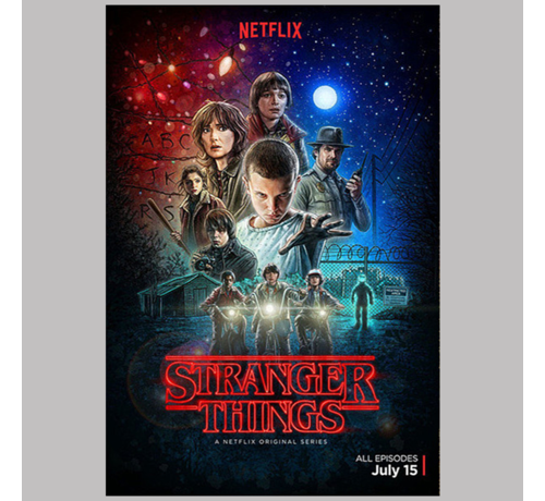 Allernieuwste.nl® Allernieuwste.nl® Canvas Schilderij Stranger Things TV Serie - Sciencefiction Horrorserie  - Kleur - 50 x 70 cm