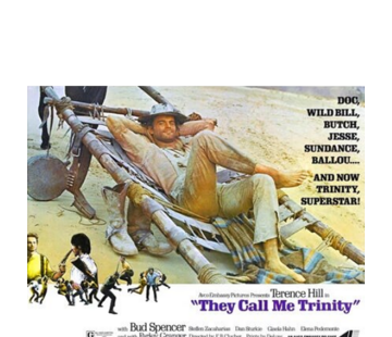Allernieuwste.nl® Canvas Schilderij Terence Hill in They Call Me Trinity (1970) - Spaghetti Western Film - Kleur - 50 x 70 cm