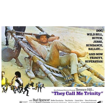 Allernieuwste.nl® Canvas Schilderij Terence Hill in They Call Me Trinity (1970) - Spaghetti Western Film - Kleur - 50 x 70 cm