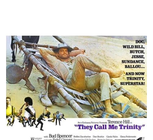 Allernieuwste.nl® Allernieuwste.nl® Canvas Schilderij Terence Hill in They Call Me Trinity (1970) - Spaghetti Western Film - Kleur - 50 x 70 cm