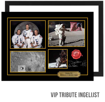 Allernieuwste.nl® Canvas Schilderij VIP Tribute APOLLO 11 Mens op de Maan - Memorabilia INGELIJST - 30 x 40 cm