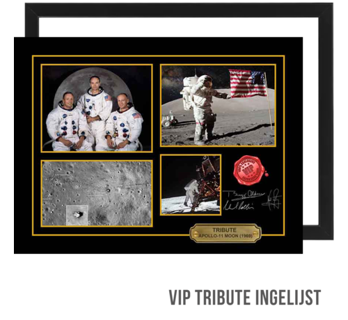 Allernieuwste.nl® Allernieuwste.nl® Canvas Schilderij VIP Tribute APOLLO 11 Mens op de Maan - Memorabilia INGELIJST - 30 x 40 cm