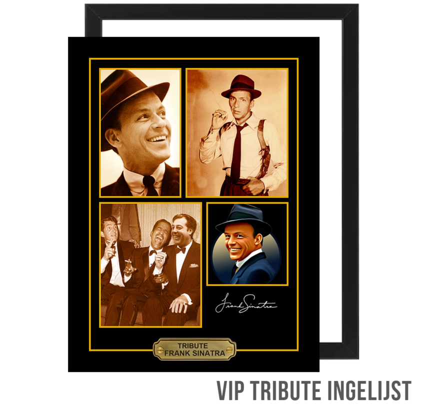 Allernieuwste.nl® Canvas Schilderij VIP Tribute Frank Sinatra The Voice - Memorabilia INGELIJST - 30 x 40 cm