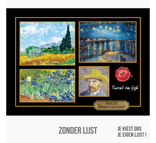 Allernieuwste.nl® Allernieuwste Canvas Schilderij VIP Tribute Vincent van Gogh - Memorabilia CANVAS - 30 x 40 cm