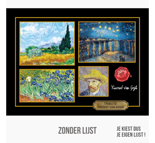 Allernieuwste.nl® Allernieuwste.nl® Canvas Schilderij VIP Tribute Vincent van Gogh - Memorabilia CANVAS - 30 x 40 cm