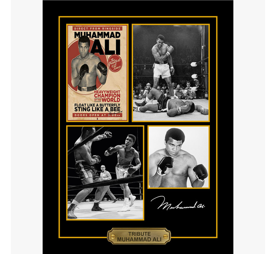 Allernieuwste.nl® Canvas Schilderij VIP Tribute Bokser Muhammed Ali (Cassius Clay) - Memorabilia INGELIJST - Muhammad Ali - 30 x 40 cm