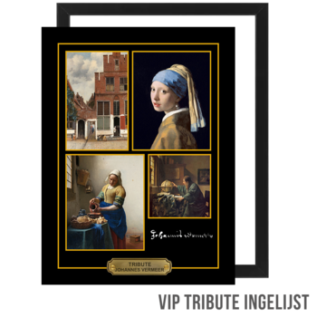 Allernieuwste.nl® Canvas Schilderij VIP Tribute Johannes Vermeer Kunstschilder - Memorabilia INGELIJST - 30 x 40 cm